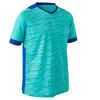 F500 Kids' Short-Sleeved Football Shirt - Turquoise/Blue