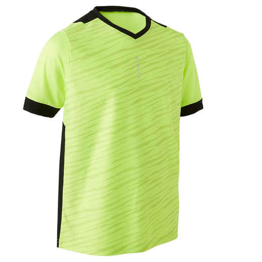 
      F500 Kids' Short-Sleeved Football Shirt - Neon Yellow/Black
  