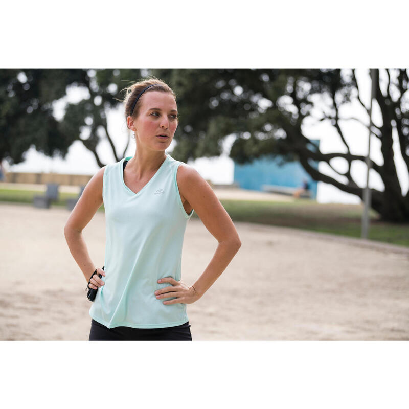 Débardeur respirant running femme - Dry vert clair