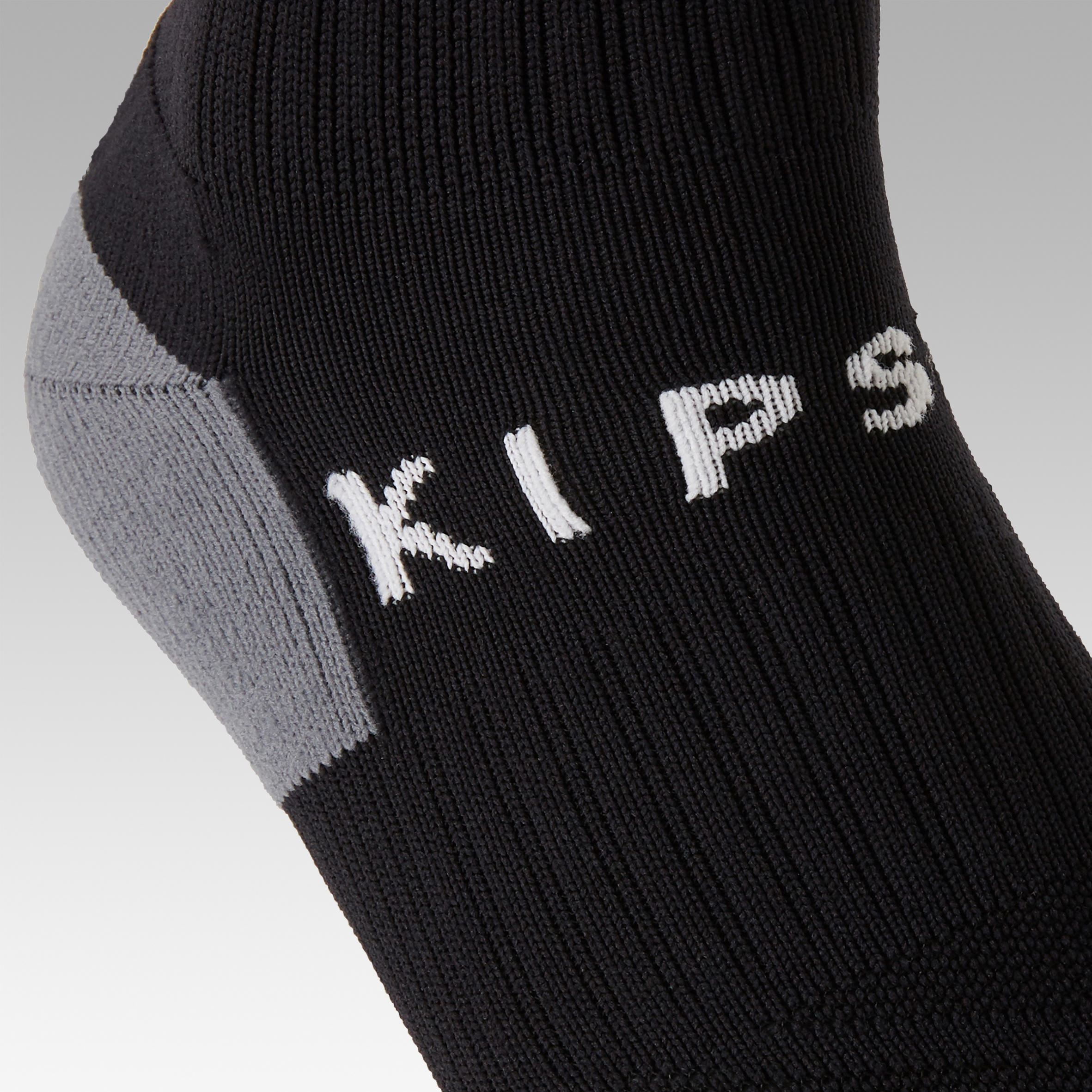 Kids' breathable football socks, black 4/7
