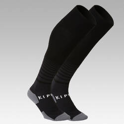 Kids' breathable football socks, black