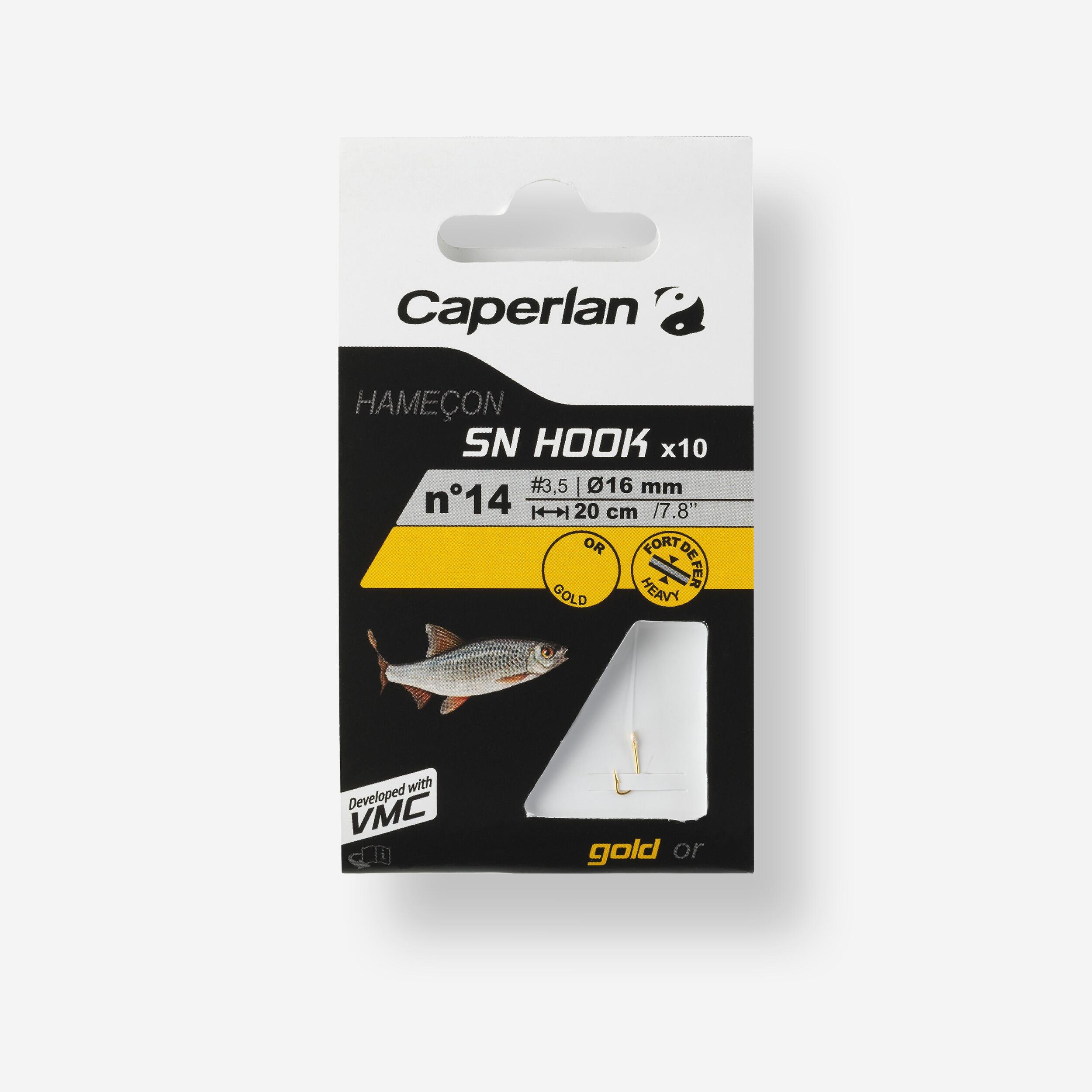 Caperlan - Hameçons Montés Pêche Au Coup Doré Sn Hook Gold - Bas De Ligne - Peche - Jaune - 16 - Decathlon