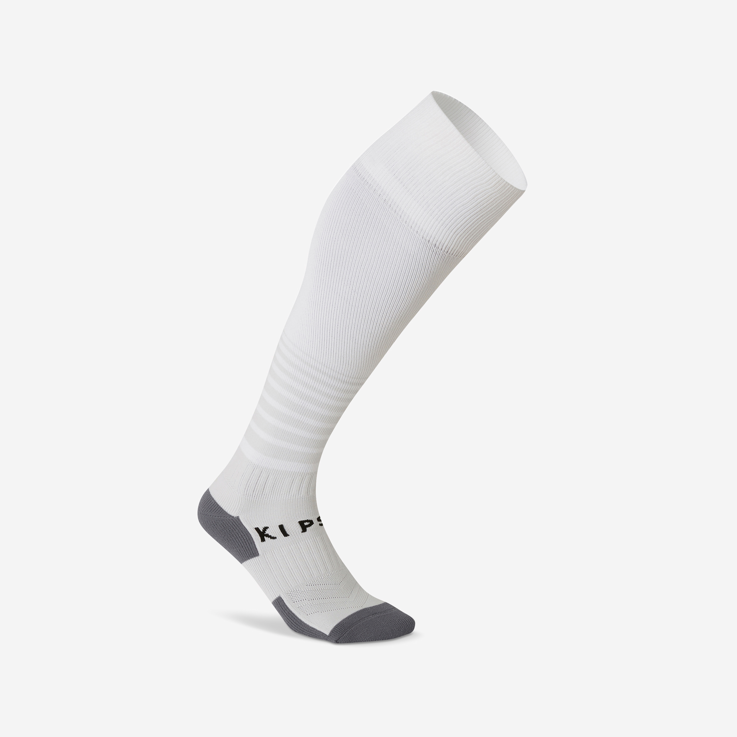 Chaussettes de football rayée enfant VIRALTO CLUB JR blanche