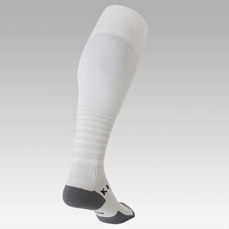 Kids' Football Socks F500 - White with Stripes