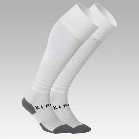 Kids' Football Socks F500 - White with Stripes