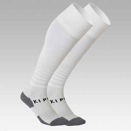 Kids' Football Socks Viralto Club - White with Stripes