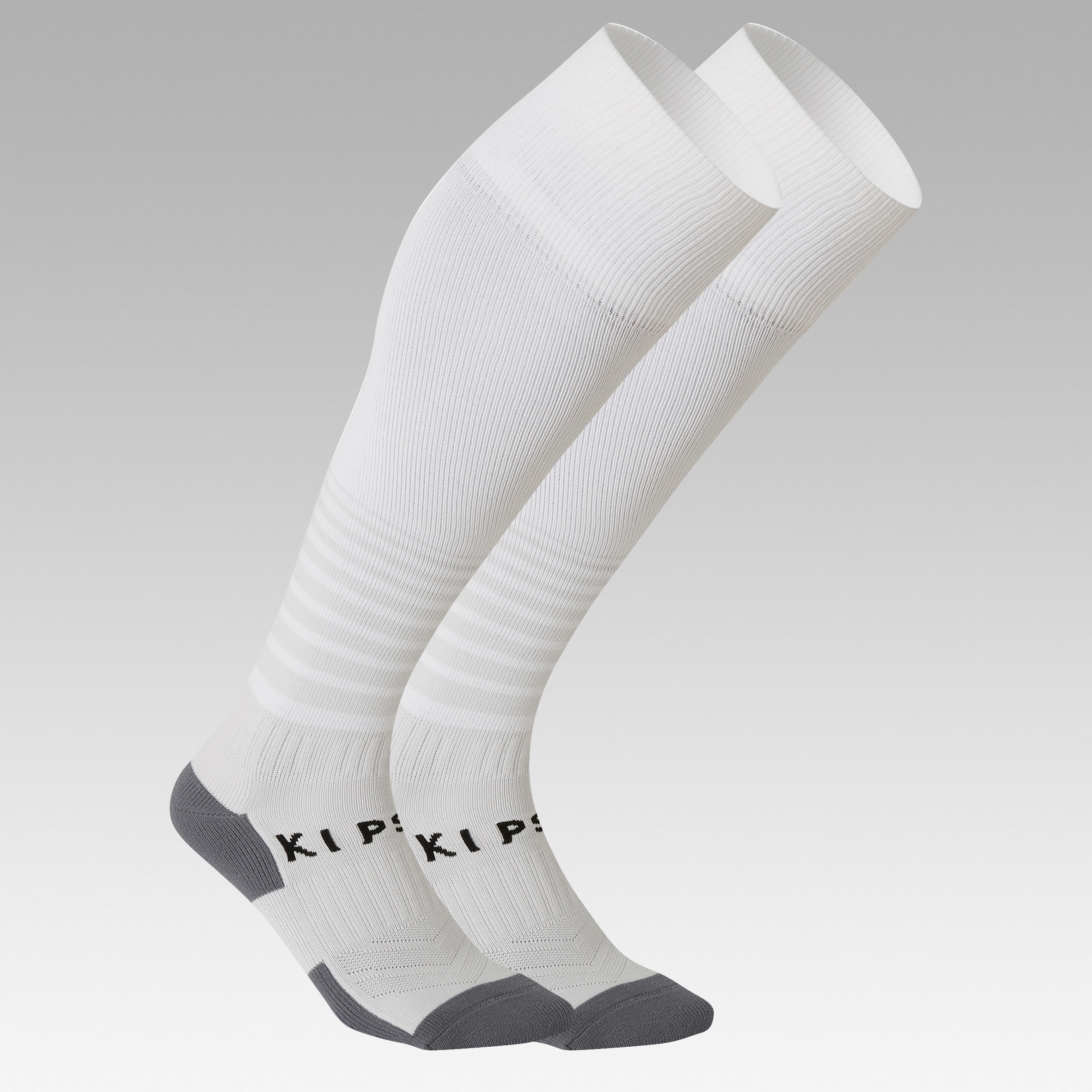 Kids' breathable football socks, white 2/7