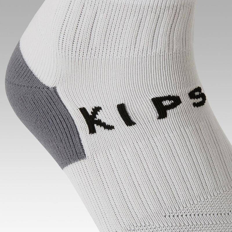 Kids' Football Socks F500 - White with Stripes