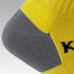 Kids' breathable football socks, yellow