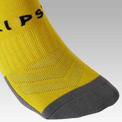 Kids' breathable football socks, yellow