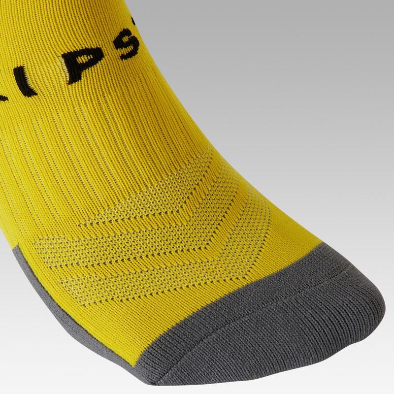 Chaussettes de football rayée enfant VIRALTO CLUB JR jaune