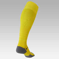 Kids' breathable football socks, yellow