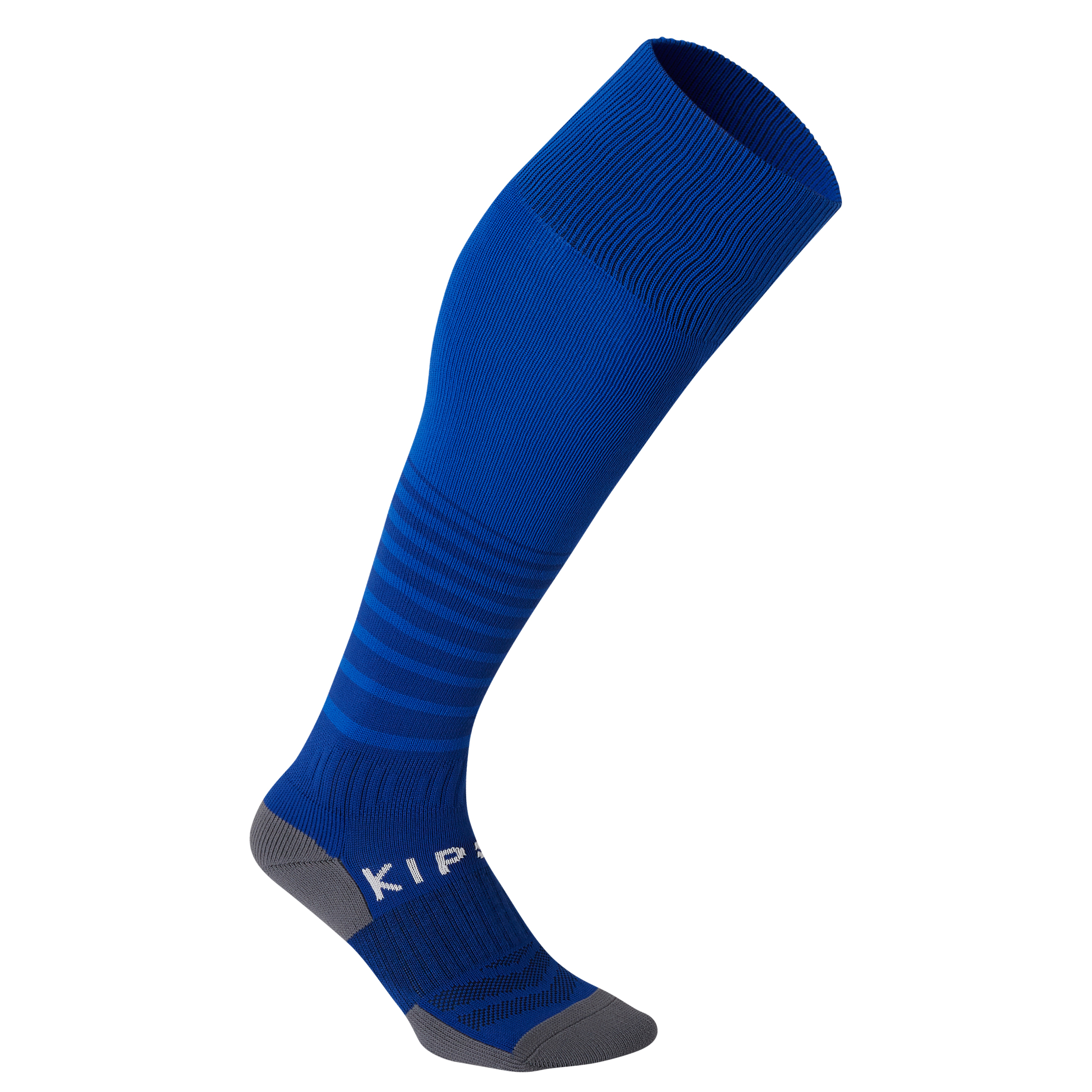 Chaussettes de football rayée enfant VIRALTO CLUB JR bleue