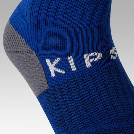 Kids' breathable football socks, indigo