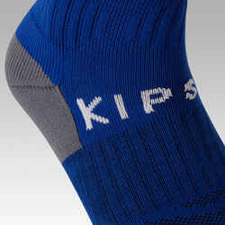 Kids' breathable football socks, indigo