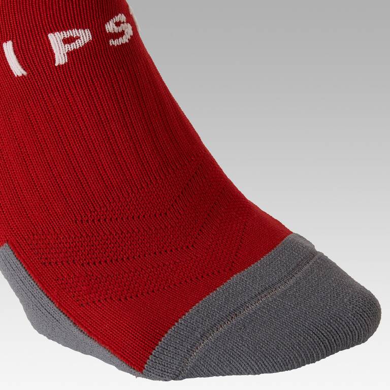 Kids' breathable football socks, red