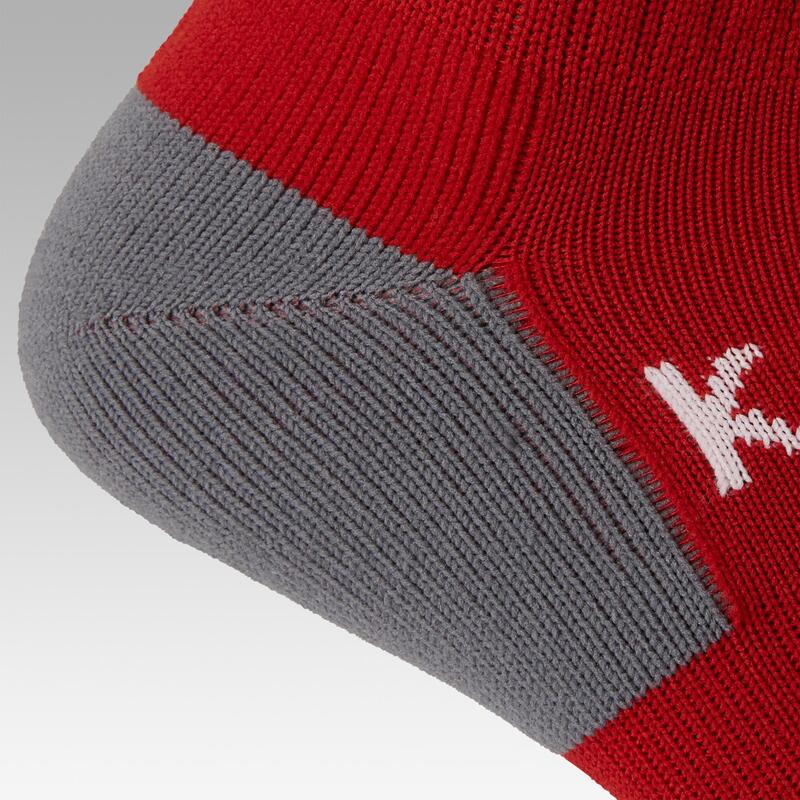 Chaussettes de football rayée enfant VIRALTO CLUB JR rouge