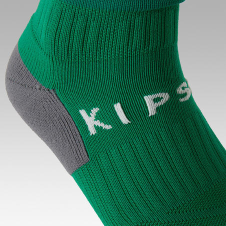 Kids' Football Socks Viralto Club - Green with Stripes