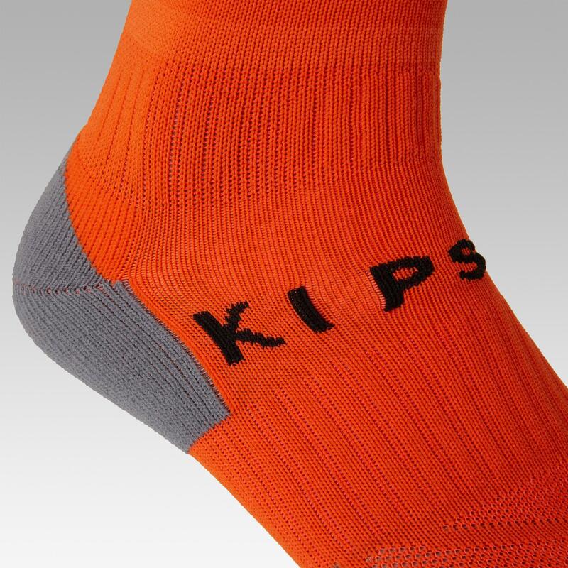 Chaussettes de football rayée enfant VIRALTO CLUB JR orange