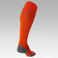 Vaikiškos futbolo kojinės „F500“, oranžinės su dryželiais