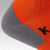 Kids' Football Socks Viralto Club - Orange with Stripes