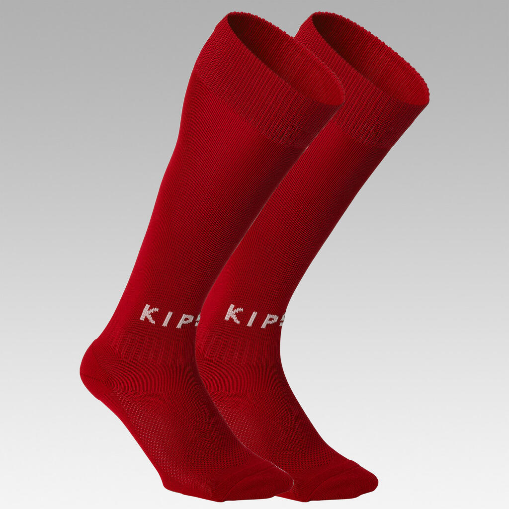 Chaussettes de football enfant ESSENTIELLE club rouge