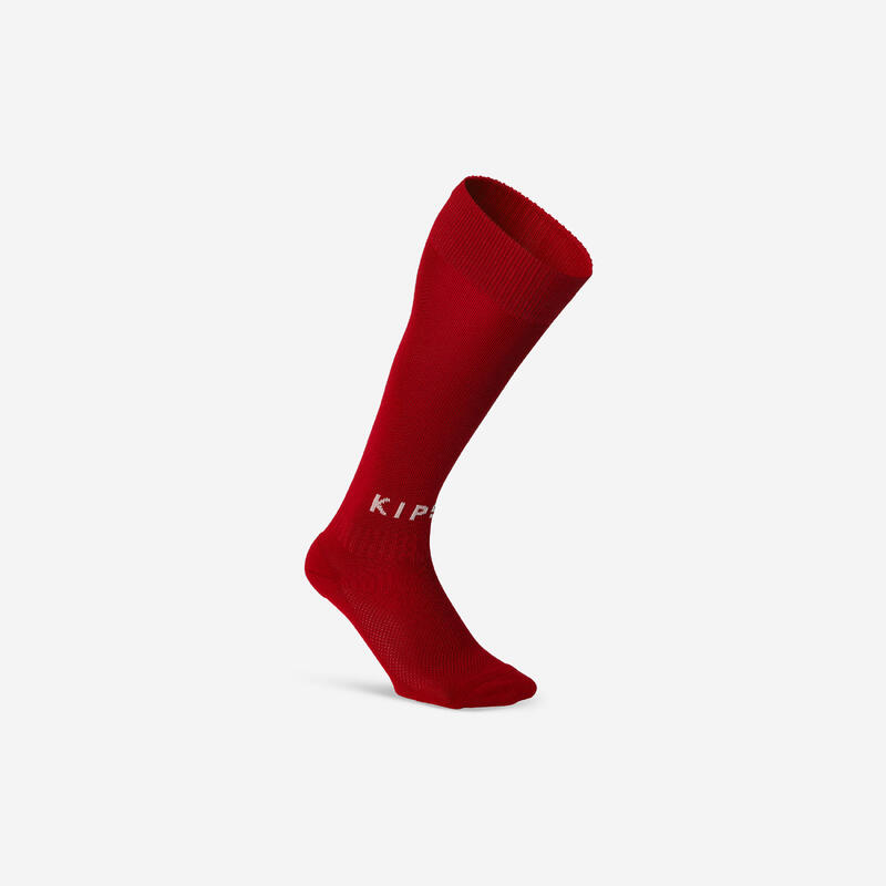 Chaussettes de football enfant F100 rouge