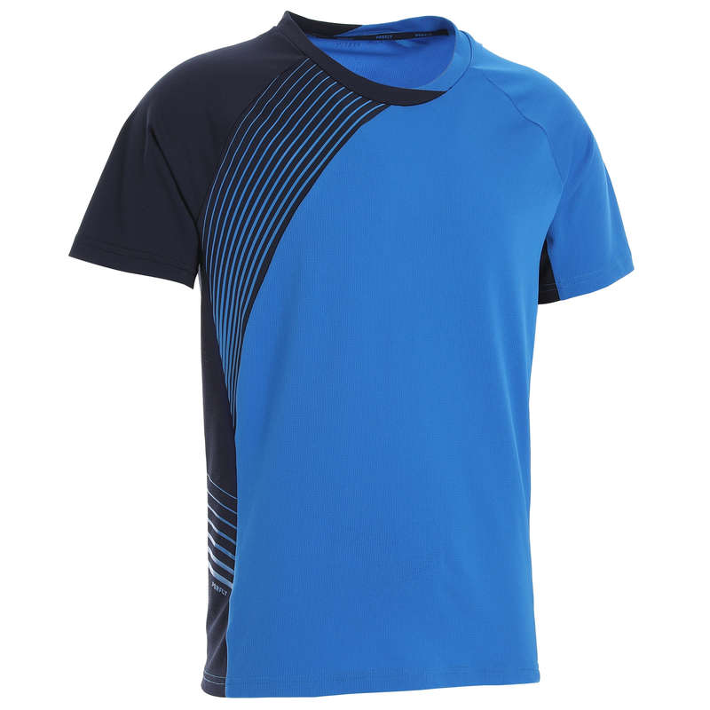 MEN'S INTERMEDIATE BADMINTON APPAREL - T shirt 530 M BLUE NAVY PERFLY