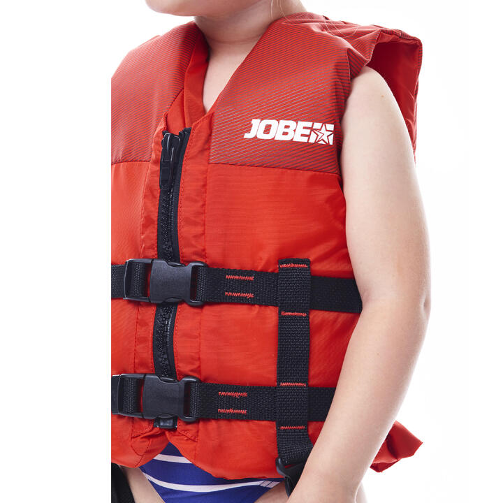 KIDS BUOYANCY VEST TOW SPORTS 50 NEWTONS JOBE SCRIBBLE RED JOBE Decathlon