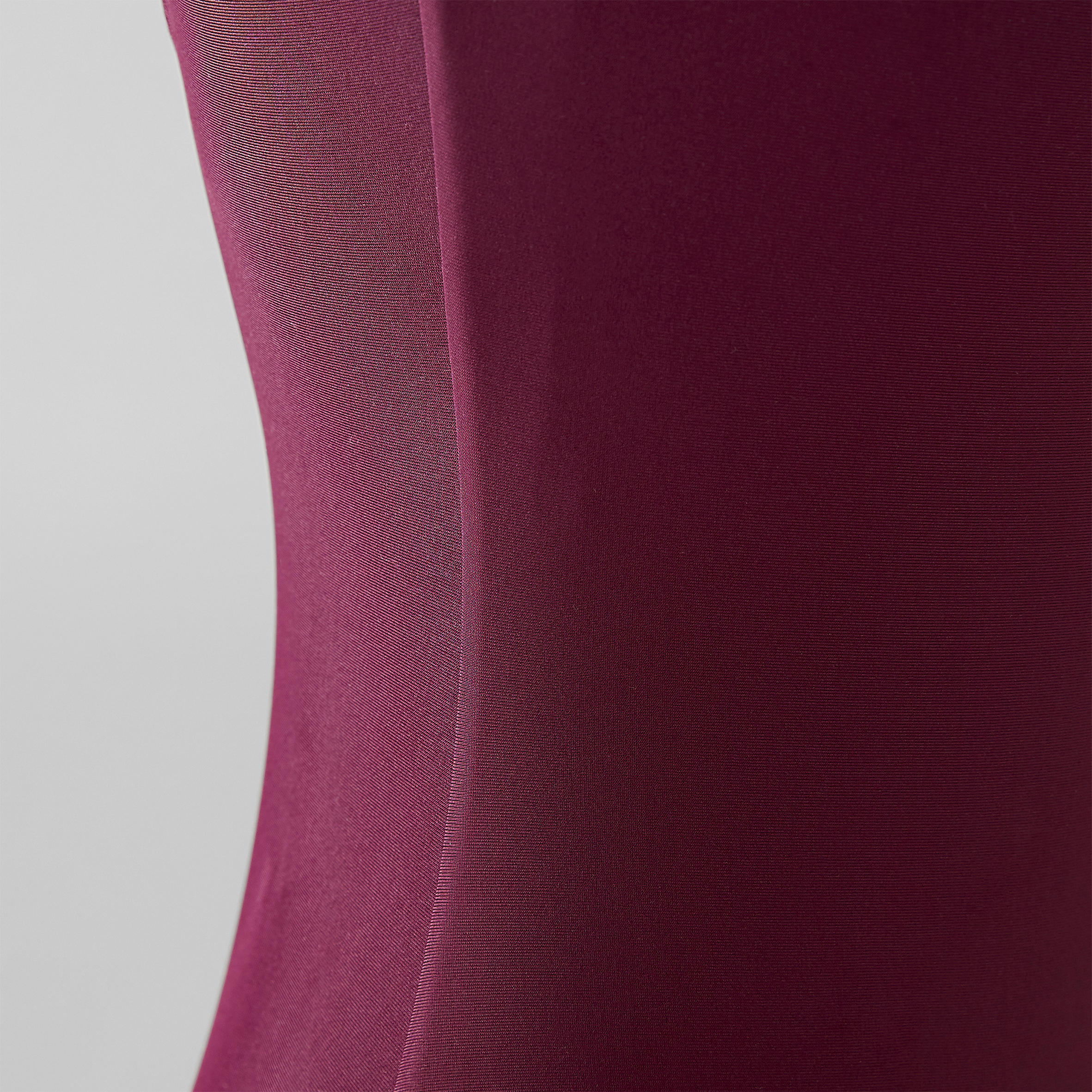 Bi-Material Short-Sleeved Ballet Leotard - Plum 11/13