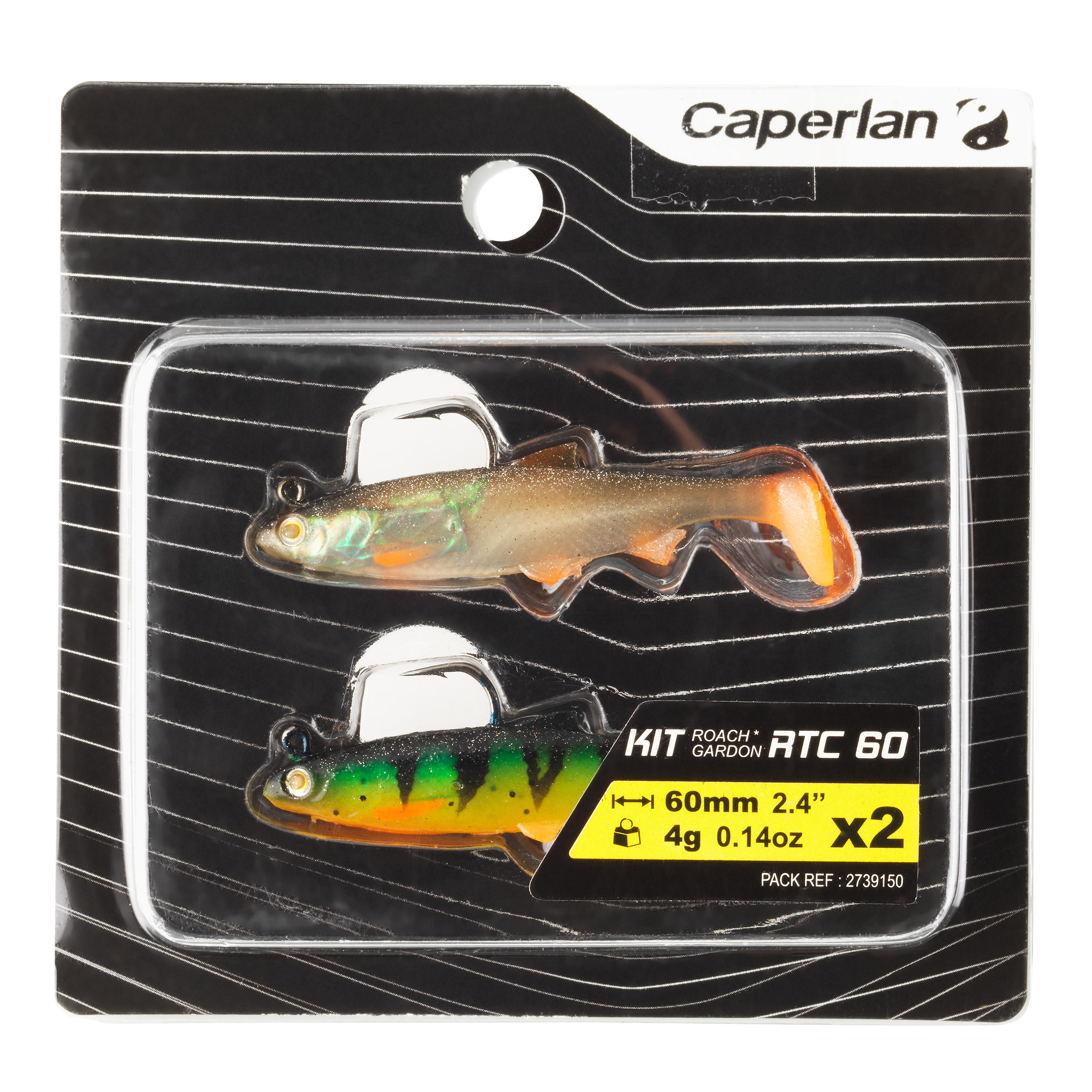 RTC 60 ROACH Kit Lure Fishing Soft Shad Lure Roach/Firetiger - CAPERLAN