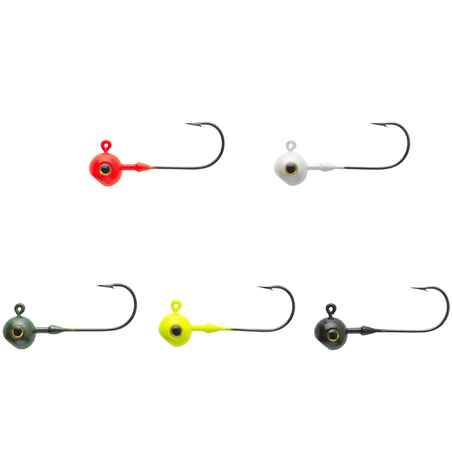 Coloured round jig head for soft lure fishing TP RD COLO 10 G