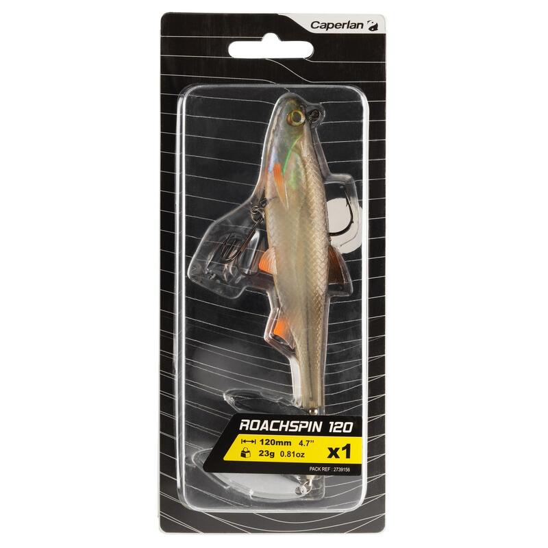 AMOSTRA FLEXÍVEL SHAD COM PALHETA PESCA AO CORRICO ROACHSPIN 120 PARDELHA