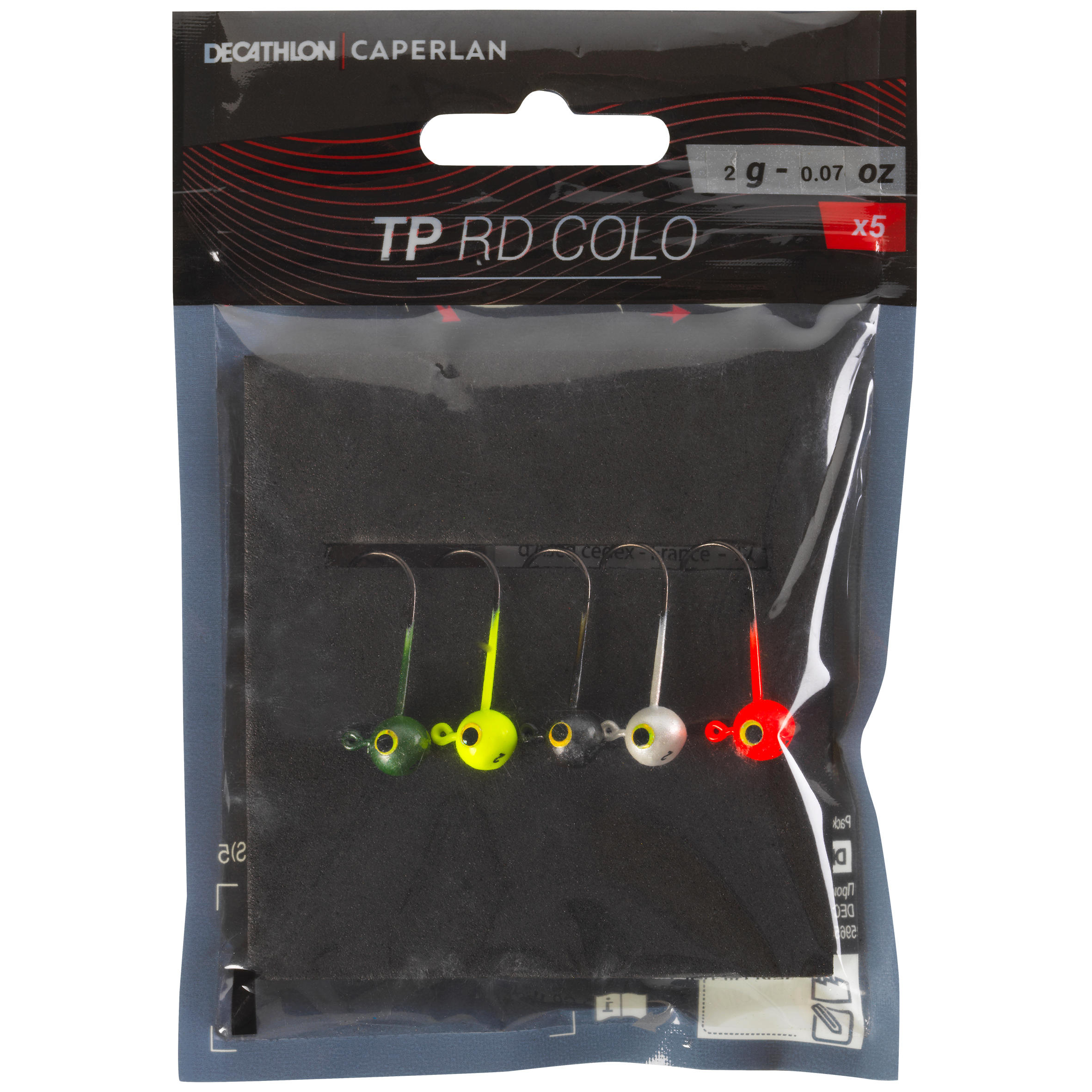 Têtes plombées souples colorées pour pêche aux leurres 2 g - TP RD Colo - CAPERLAN