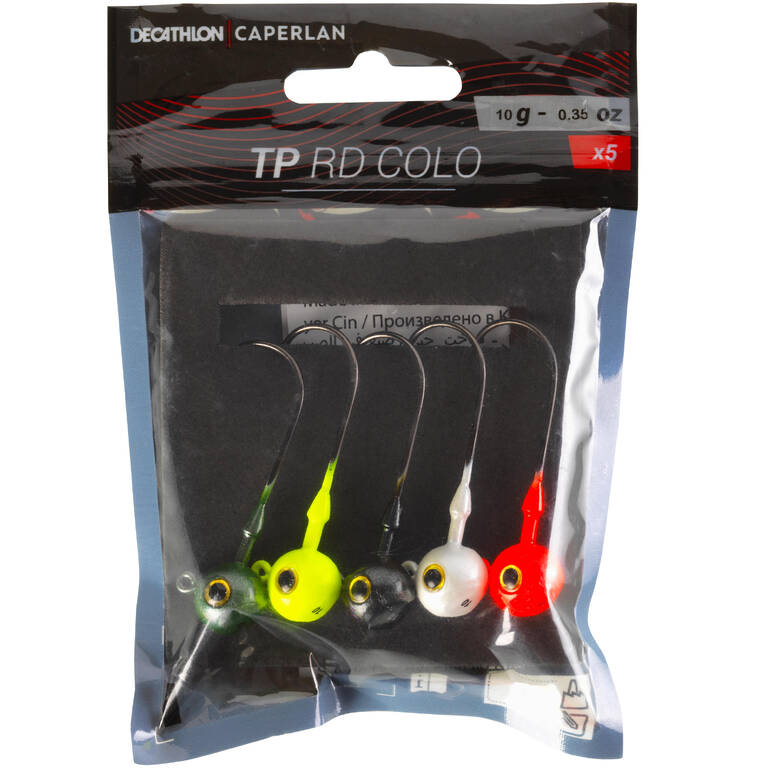 Coloured round jig head for soft lure fishing TP RD COLO 10 G