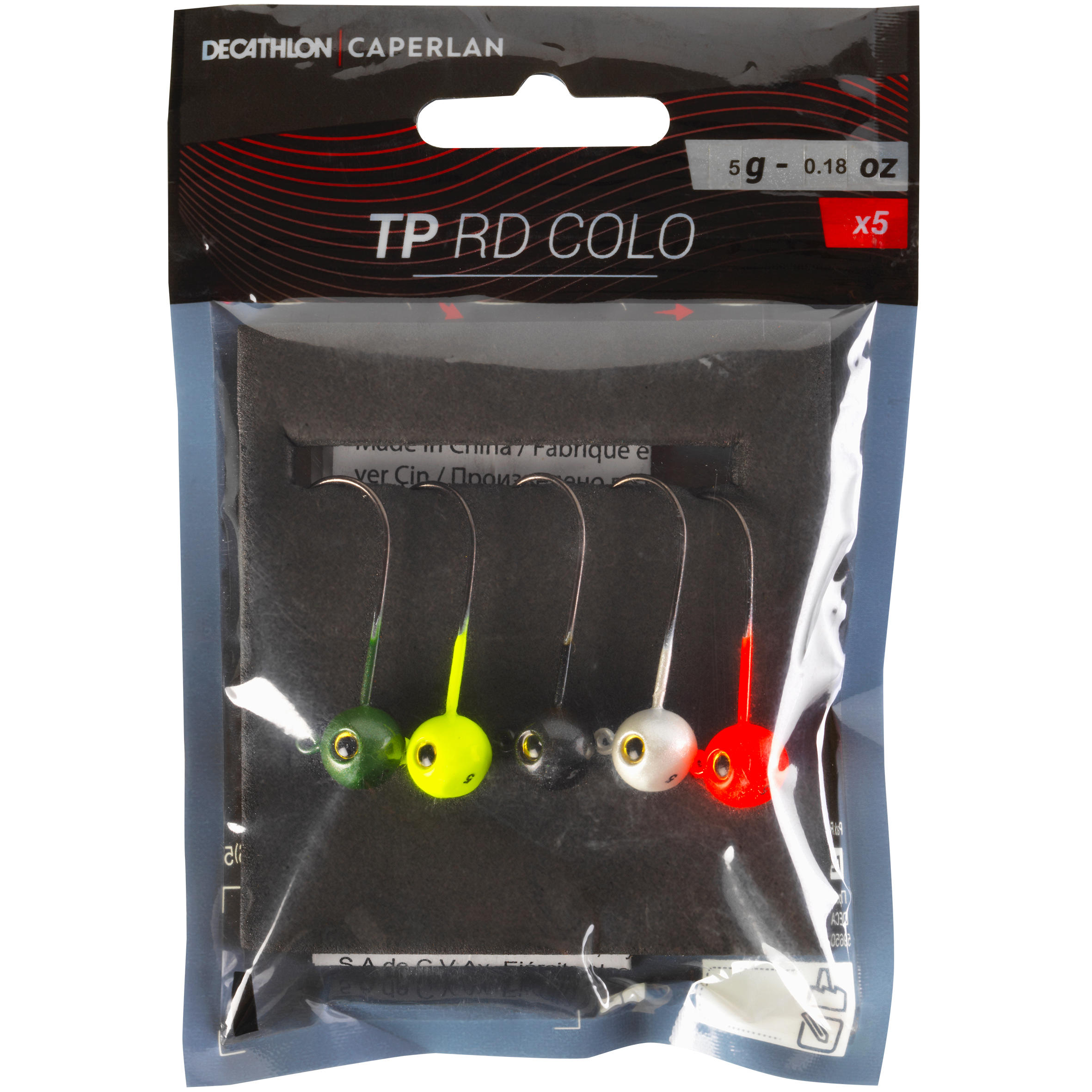 Coloured Sinker Heads for Soft Lure Fishing 5 g - SH RD Colo - CAPERLAN