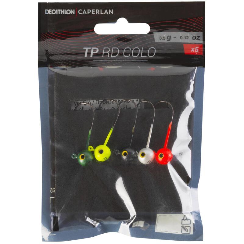 Cabeça chumbada colorida de pesca com amostras flexíveis TP RD COLO 3,5 G