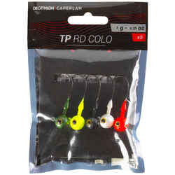 Coloured round jig head for soft lure fishing TP RD COLO 7 G