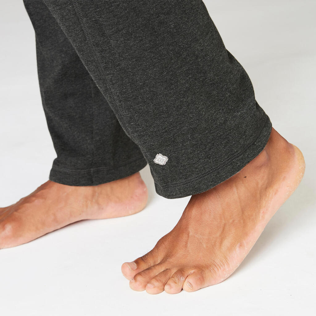 Pánske nohavice na jogu z bavlny z ekologického poľnohospodárstva sivé 