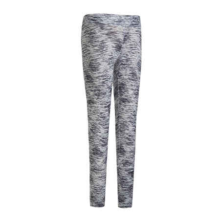 Girls' Warm Breathable Synthetic Leggings S500 - Grey with Black Print/White