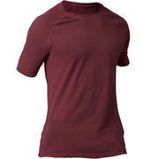 Seamless Short-Sleeved Gentle Yoga T-Shirt - Burgundy