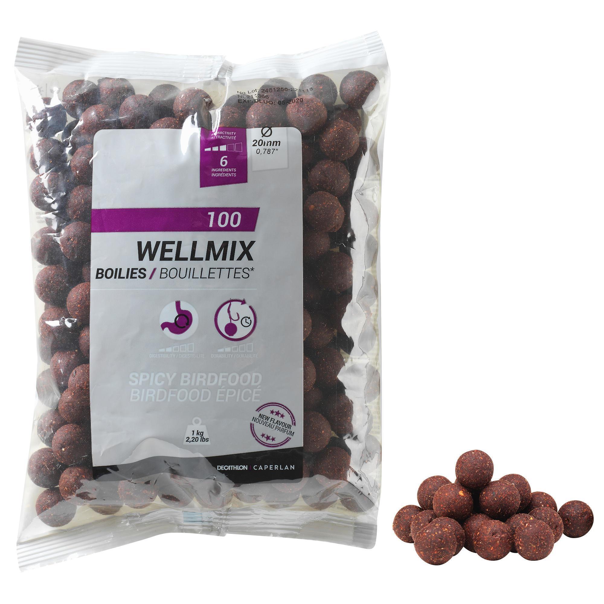 Carp Fishing Boilie Wellmix 20mm 1kg Spicy Birdfood | Caperlan