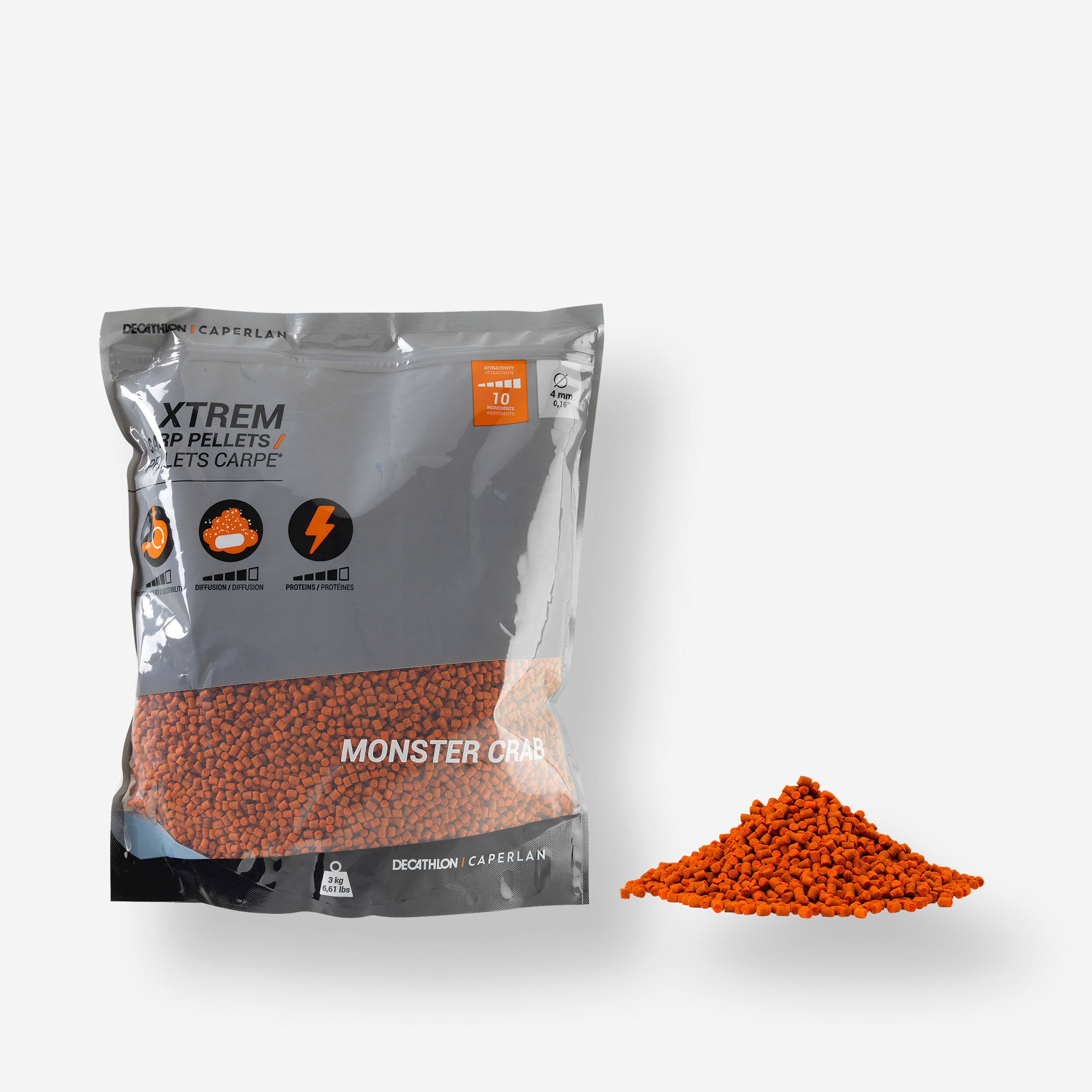 Pellets pêche de la carpe Xtrem Carp Pellets 3kg 4mm Monstercrab - Caperlan