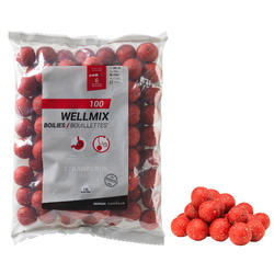 bouillettes pêche de la carpe wellmix 24mm fraise 1 kg