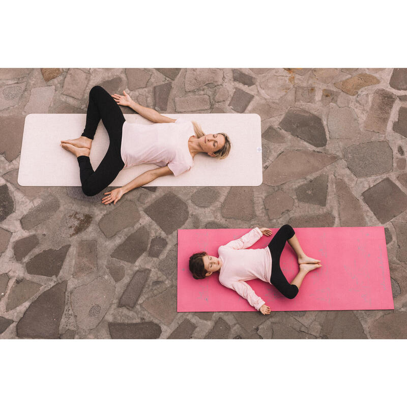 Natural Jute Rubber Yoga Mat 4 Mm Beige Domyos By Decathlon