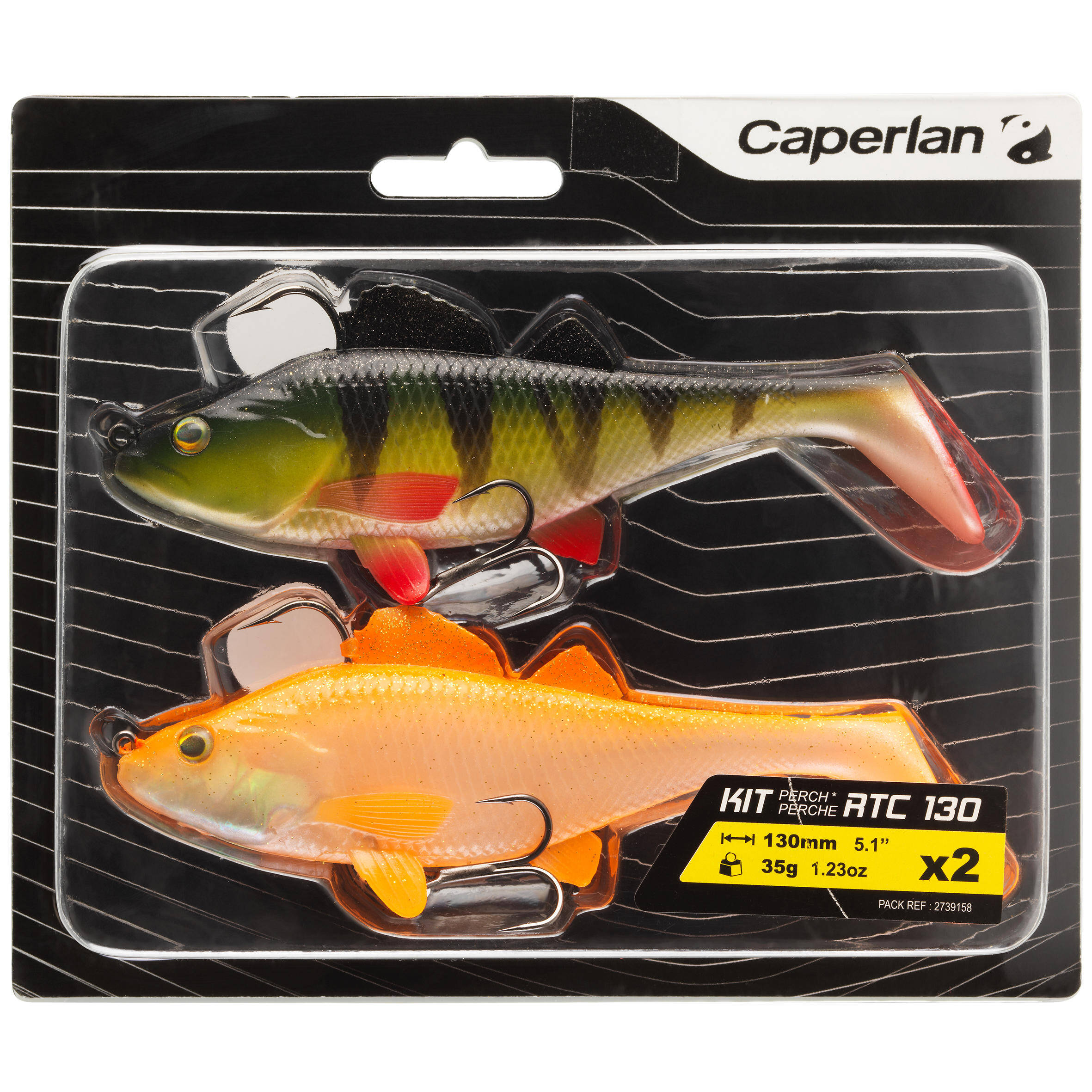 LURE FISHING KIT PERCH RTC 130 PERCH / ORANGE SHAD SOFT LURE -  3