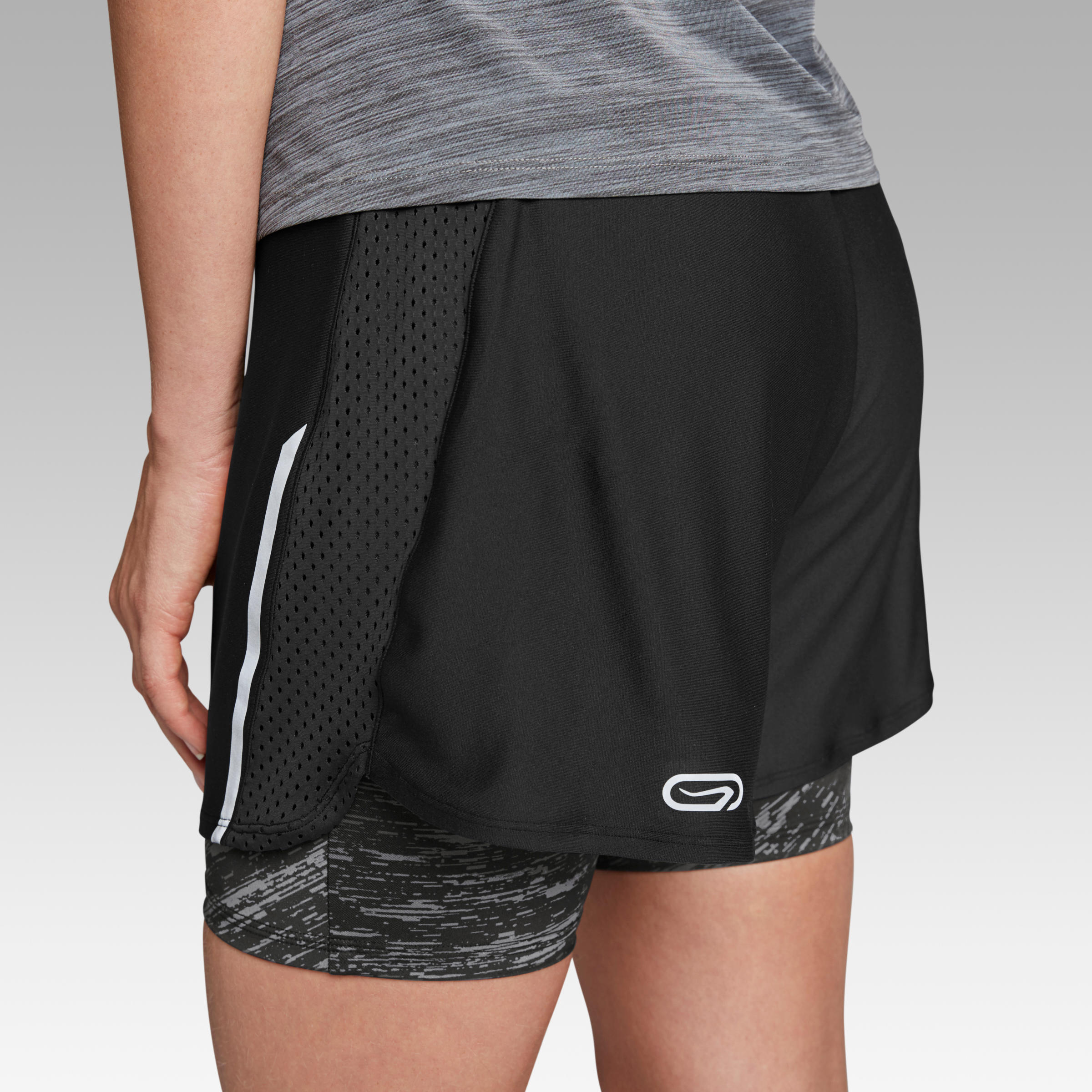 DRY+ 2 IN 1 WOMEN'S RUNNING SHORTS - BLACK 8/11
