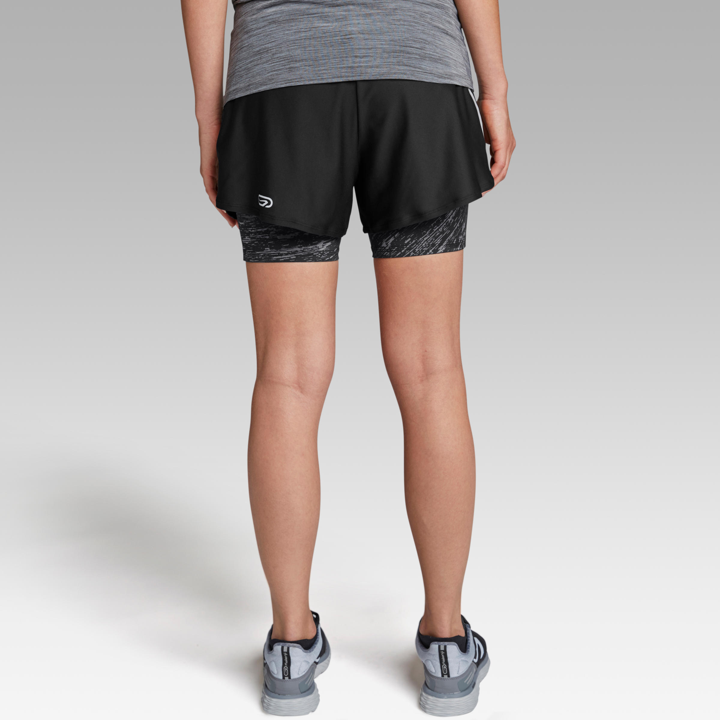 DRY+ 2 IN 1 WOMEN'S RUNNING SHORTS - BLACK 5/11