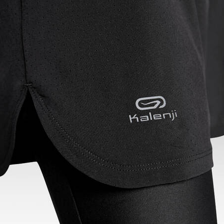 Women's Running Shorts with Built-In Tights Dry+ - black