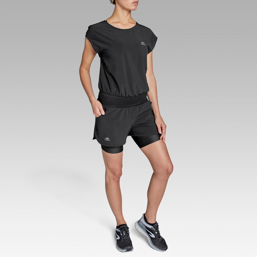 Combishort running femme - Dry+ noir